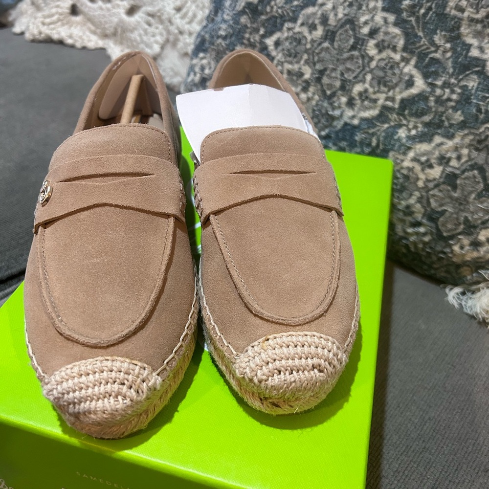 Tan Suede Espadrille Loafers